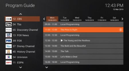 EPG Grid New Layout