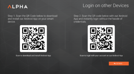 QR Code login Mobile device